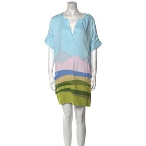 Mara Hoffman size M Medium Mini Shift Dress with embrodiered mountain scene